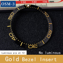 Load image into Gallery viewer, Sloped ceramic bezel insert 38*30.6mm Luminous pip at 12