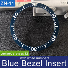 Load image into Gallery viewer, Sloped ceramic bezel insert 38*31.5mm Luminous pip at 12