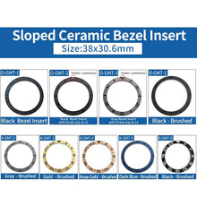 Load image into Gallery viewer, Sloped ceramic bezel insert 38*31.5mm Luminous pip at 12
