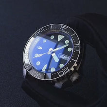 Load and play video in Gallery viewer, Sloped ceramic bezel insert 38*30.6mm Luminous pip at 12
