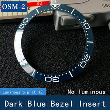Load image into Gallery viewer, Sloped ceramic bezel insert 38*30.6mm Luminous pip at 12

