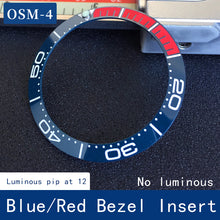 Load image into Gallery viewer, Sloped ceramic bezel insert 38*30.6mm Luminous pip at 12
