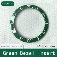 Load image into Gallery viewer, Sloped ceramic bezel insert 38*30.6mm Luminous pip at 12
