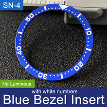 Load image into Gallery viewer, Sloped ceramic bezel insert 38*31.5mm Luminous pip at 12
