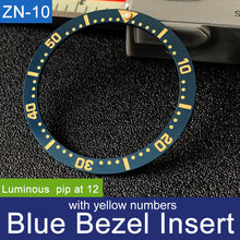 Load image into Gallery viewer, Sloped ceramic bezel insert 38*31.5mm Luminous pip at 12
