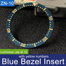 Load image into Gallery viewer, Sloped ceramic bezel insert 38*31.5mm Luminous pip at 12
