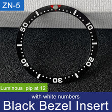 Load image into Gallery viewer, Sloped ceramic bezel insert 38*31.5mm Luminous pip at 12
