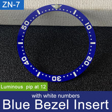 Load image into Gallery viewer, Sloped ceramic bezel insert 38*31.5mm Luminous pip at 12
