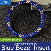 Load image into Gallery viewer, Sloped ceramic bezel insert 38*31.5mm Luminous pip at 12
